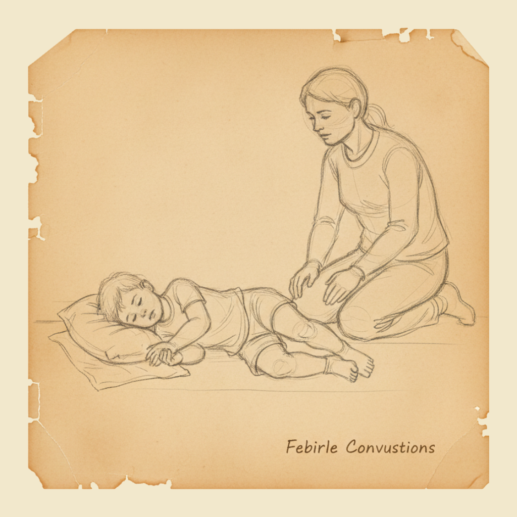 Field sketch: Febrile convulsions — when a fever causes a seizure in a young child