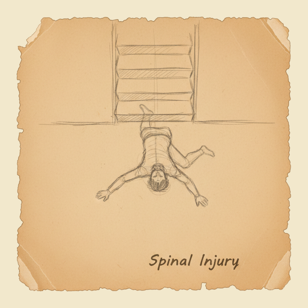 Field sketch: Head, neck and spinal injuries — don't make it worse