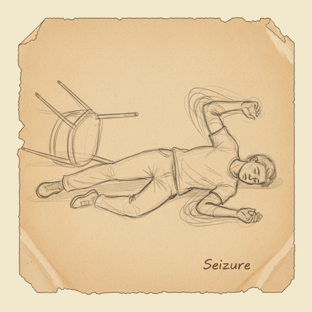 Field sketch: Seizures — protect, time, recover