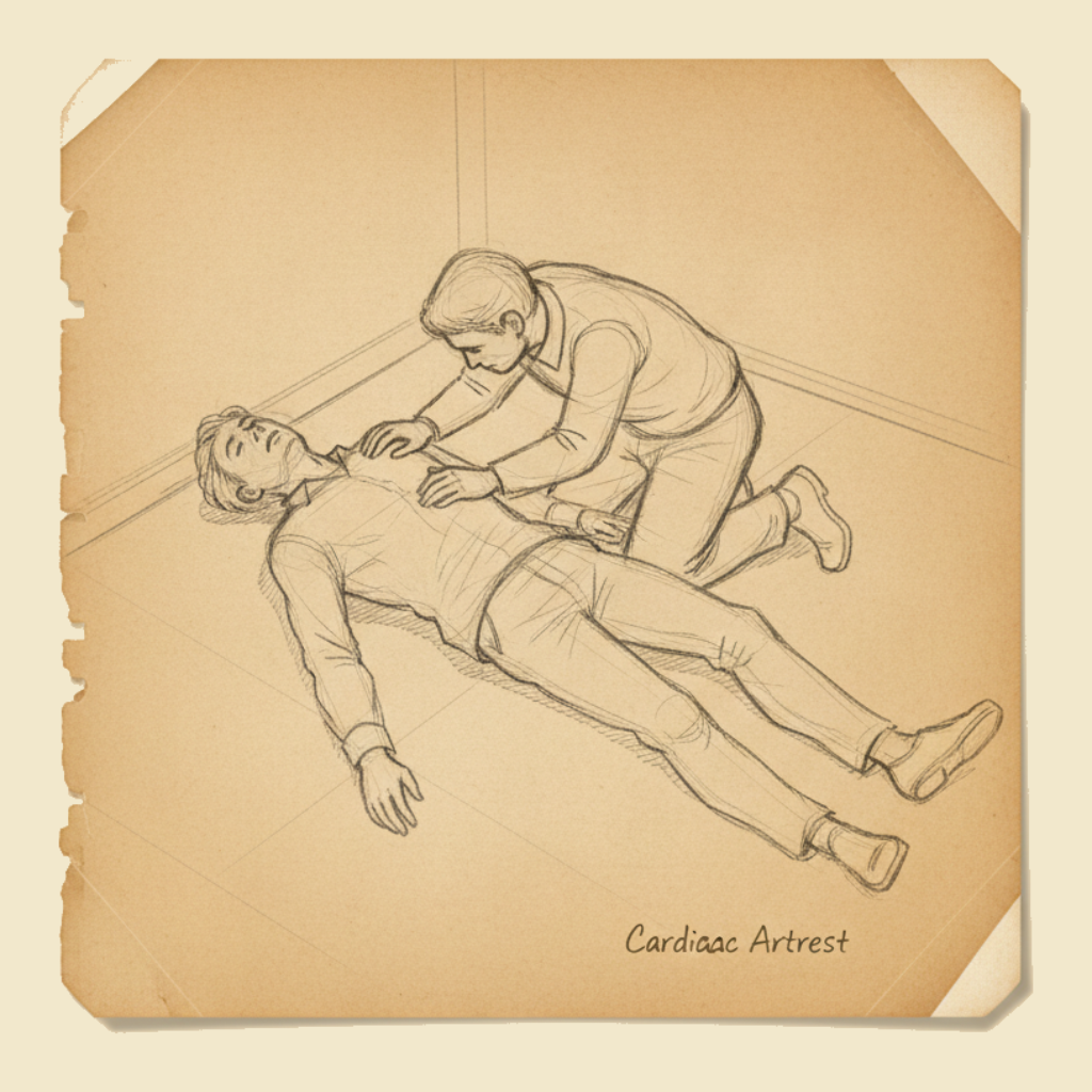 Field sketch: Cardiac arrest