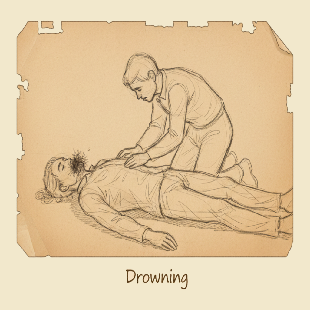 Field sketch: Drowning