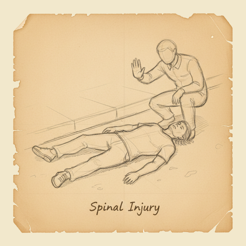 Field sketch: Spinal injury